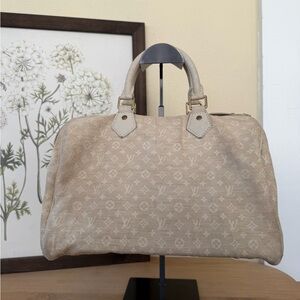 🤍 Louis Vuitton Monogram Mini Lin Speedy 30 in Dune